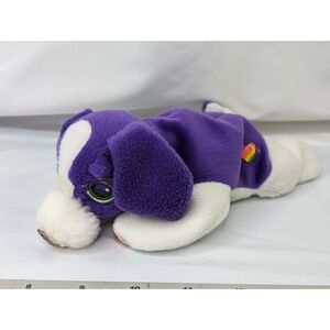 Lisa Frank Violet Purple Dog 8 Inch Sticker Face Paws Stuffed Animal Toy